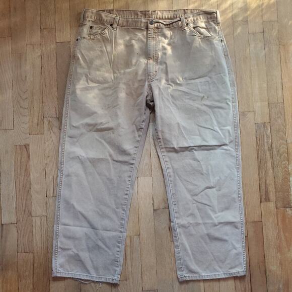 Dickies Khaki Tan Distressed Relaxed Fit Pants Size 42x30 - Picture 5 of 12